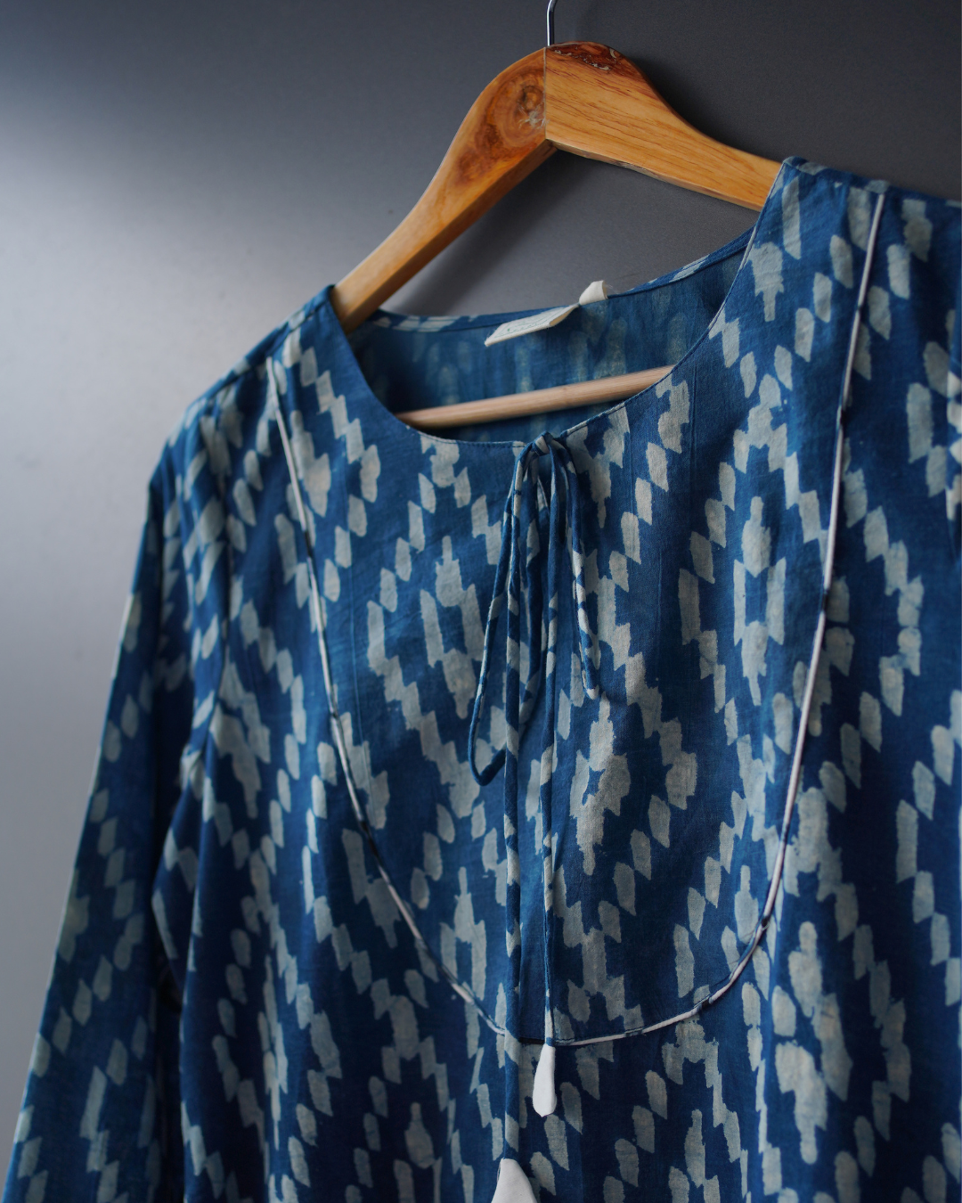 Blue floral Printed A Line Dress