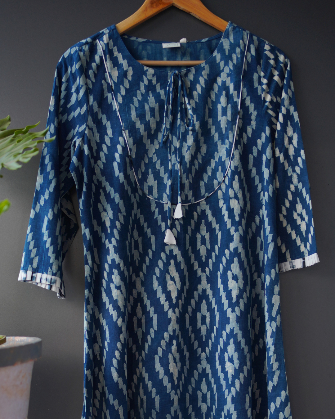 Blue floral Printed A Line Dress