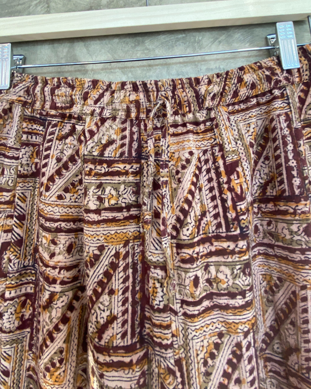 Kalamkari Printed Panel Cut Skirt