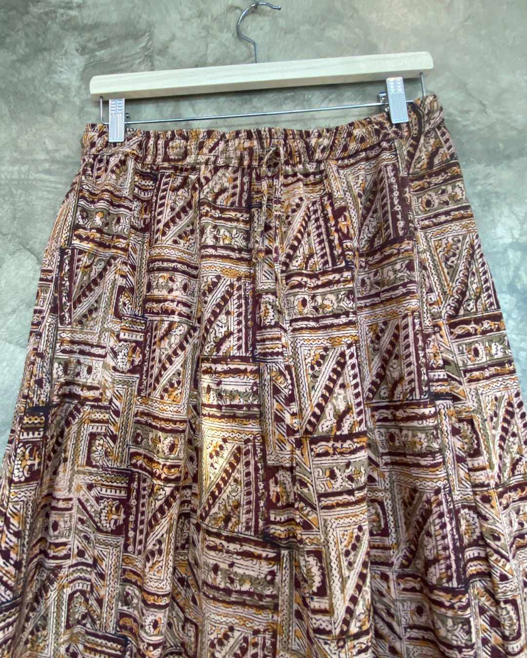 Kalamkari Printed Panel Cut Skirt
