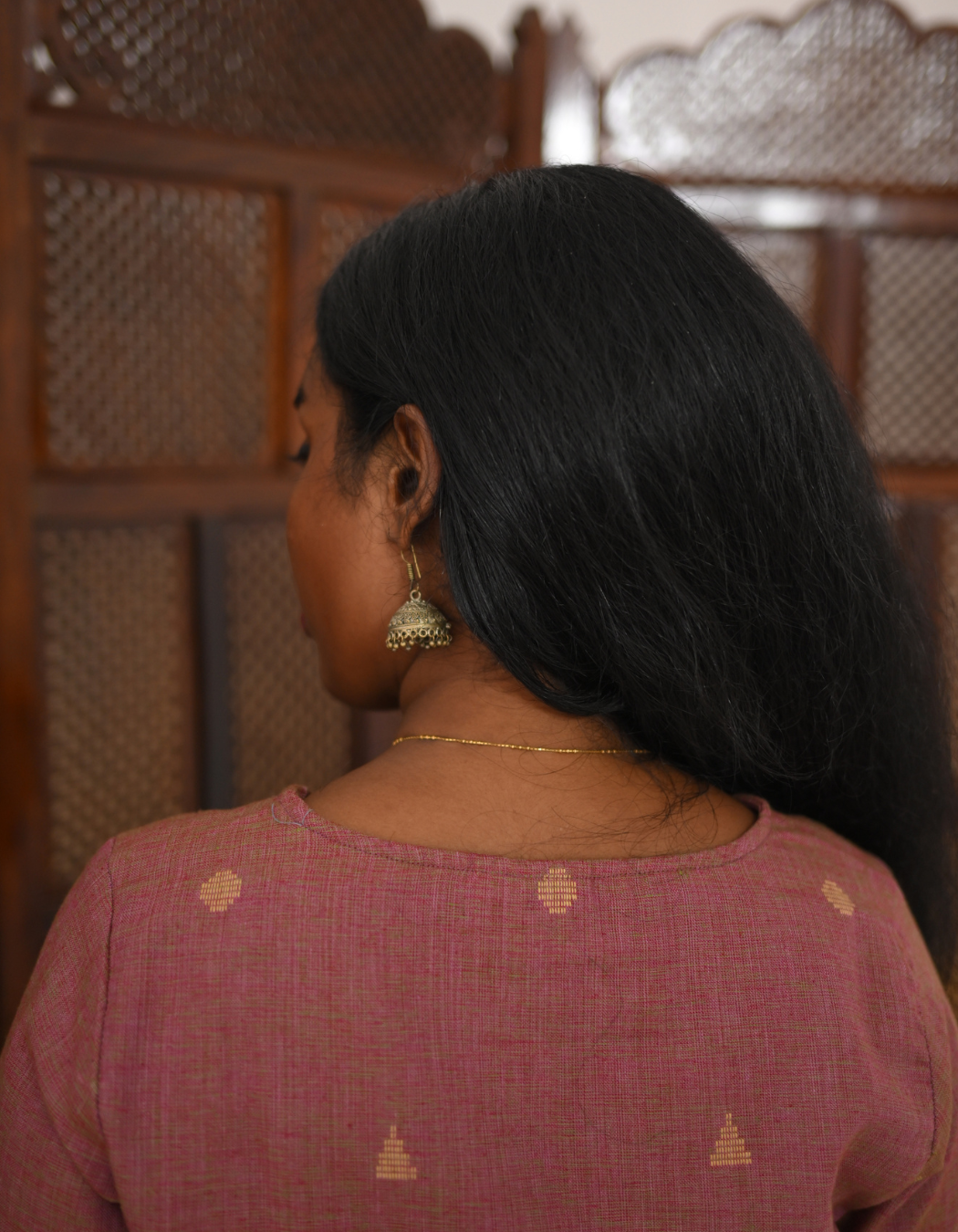 Onion Pink South Cotton Embroidered Kurti