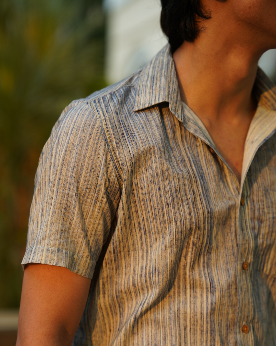 brush paint print men's shirt