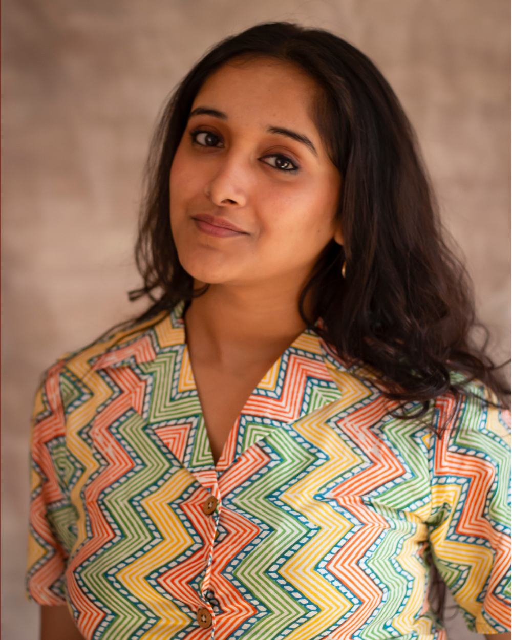 Multi Colour Zigzag Hand Block Shirt