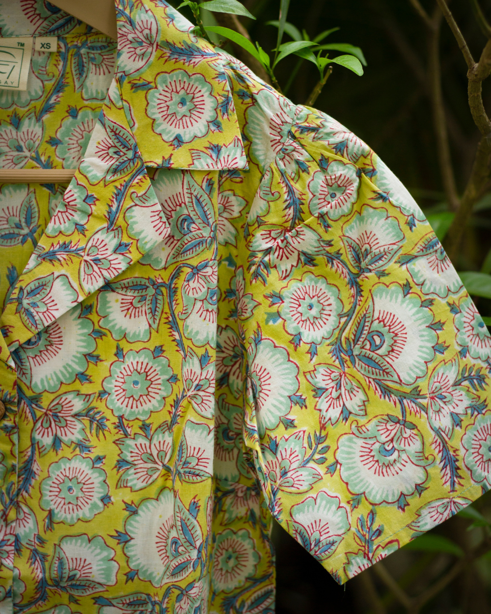 Lemon Yellow Hand Block Shirt