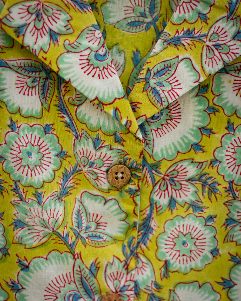 Lemon Yellow Hand Block Shirt
