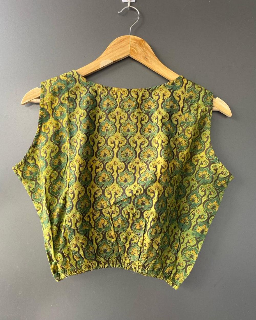 Green Block Printed crop top/ Blouse