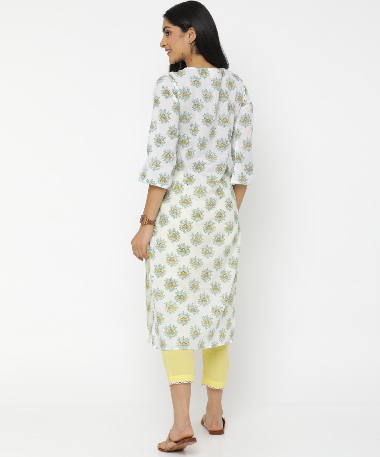 Seagreen Tree Hand Block Printed Kurti