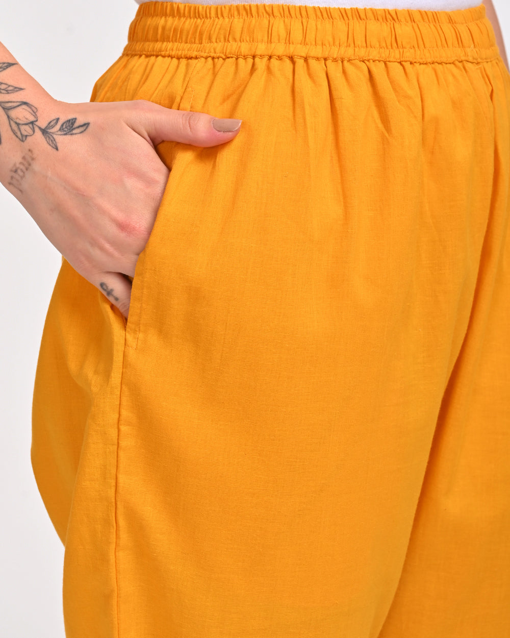 MUSTARD YELLOW COTTON PANT