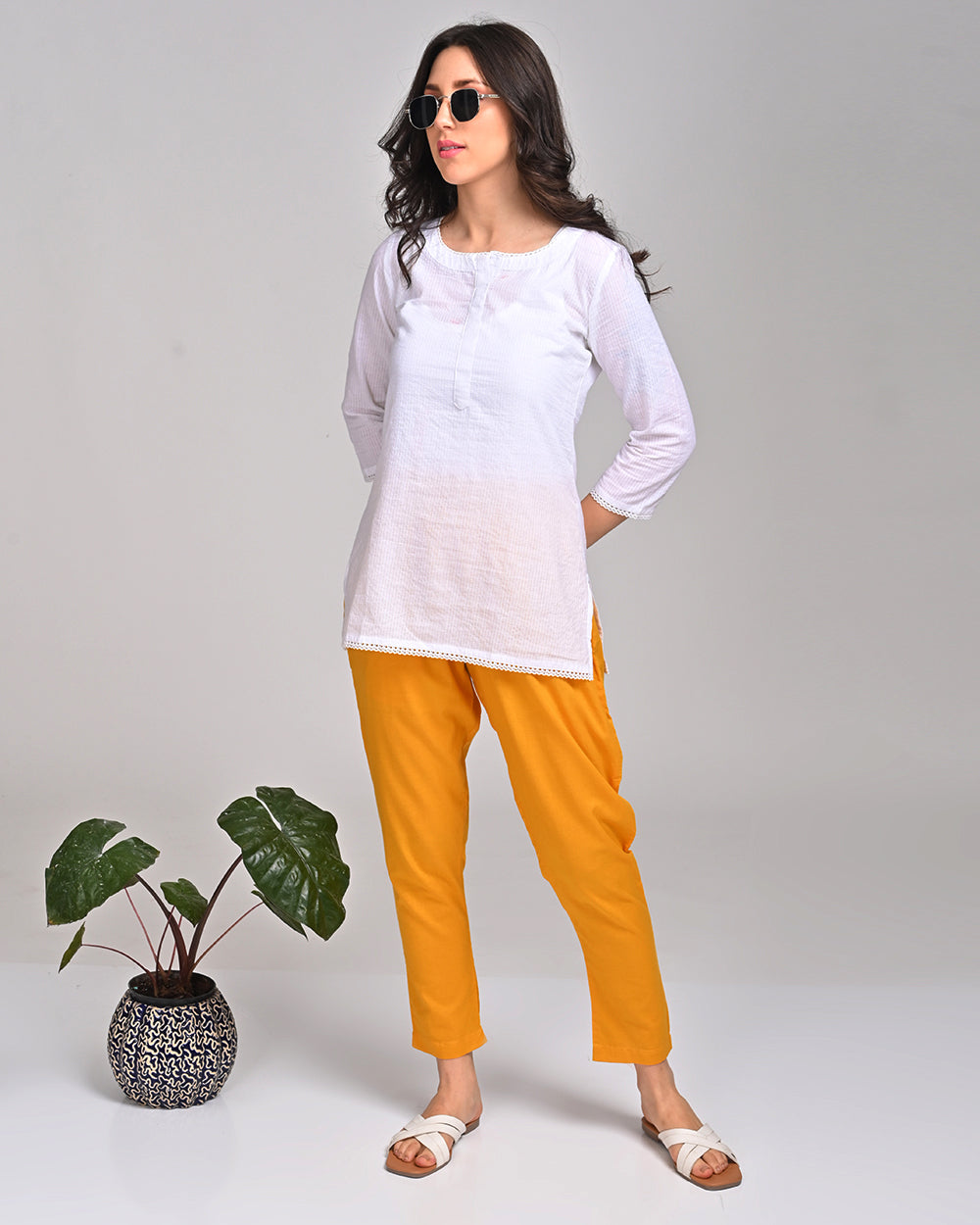 MUSTARD YELLOW COTTON PANT