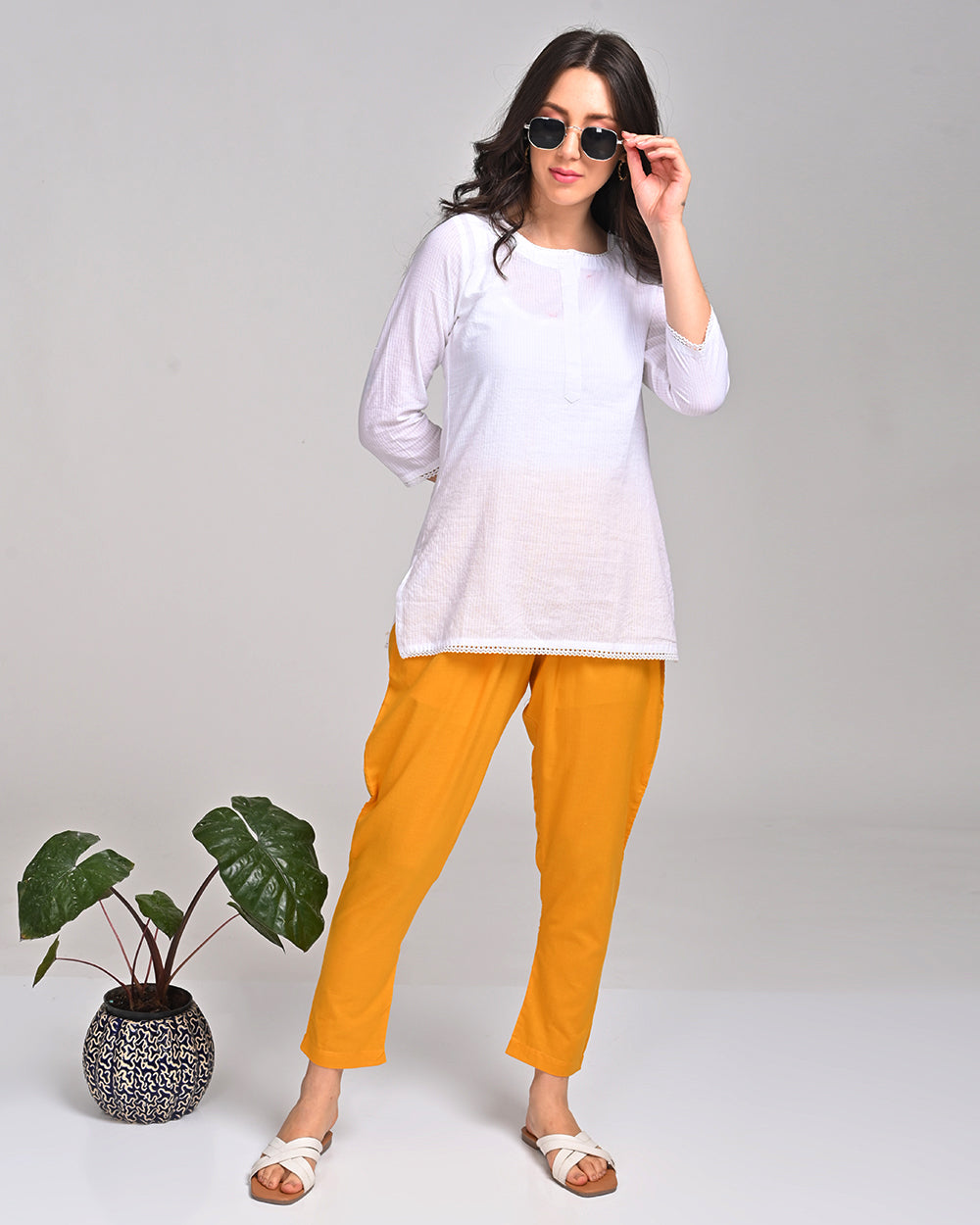 MUSTARD YELLOW COTTON PANT