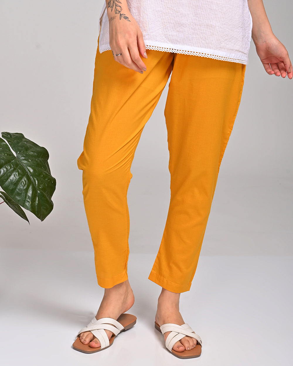 MUSTARD YELLOW COTTON PANT