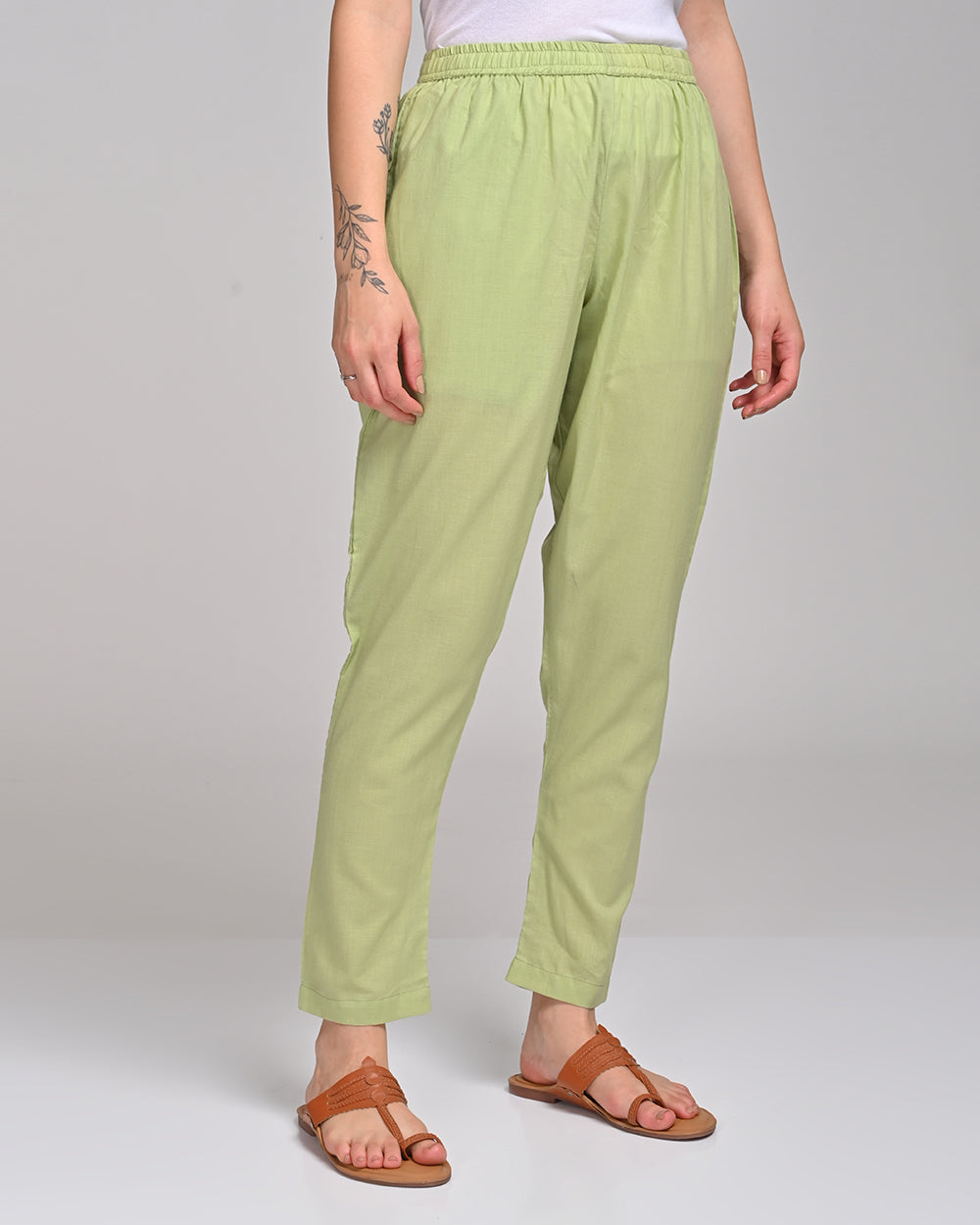 PISTA GREEN COTTON PANT