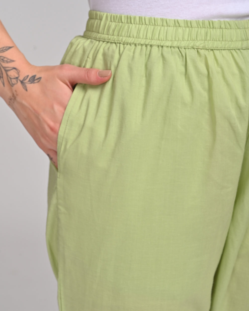 PISTA GREEN COTTON PANT