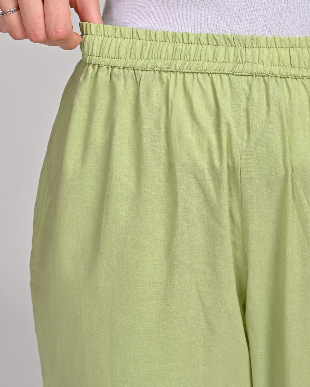 PISTA GREEN COTTON PANT