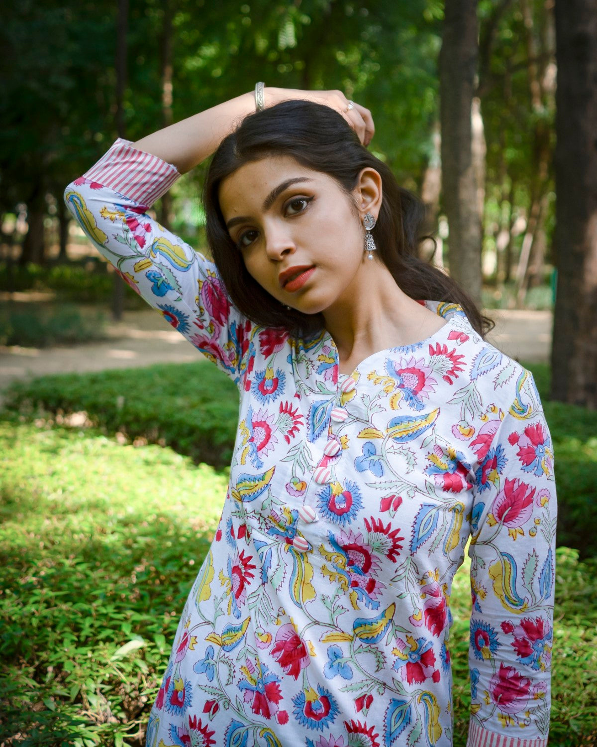 Floral Hand Block Printed Kurti