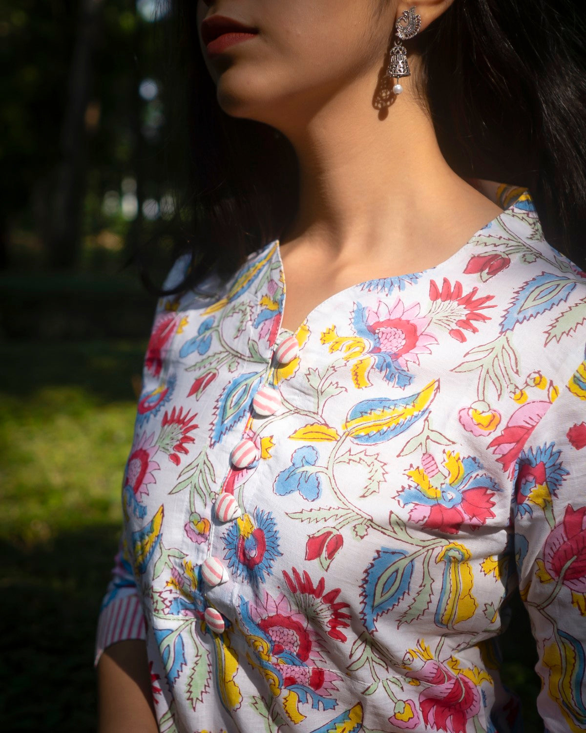 Floral Hand Block Printed Kurti
