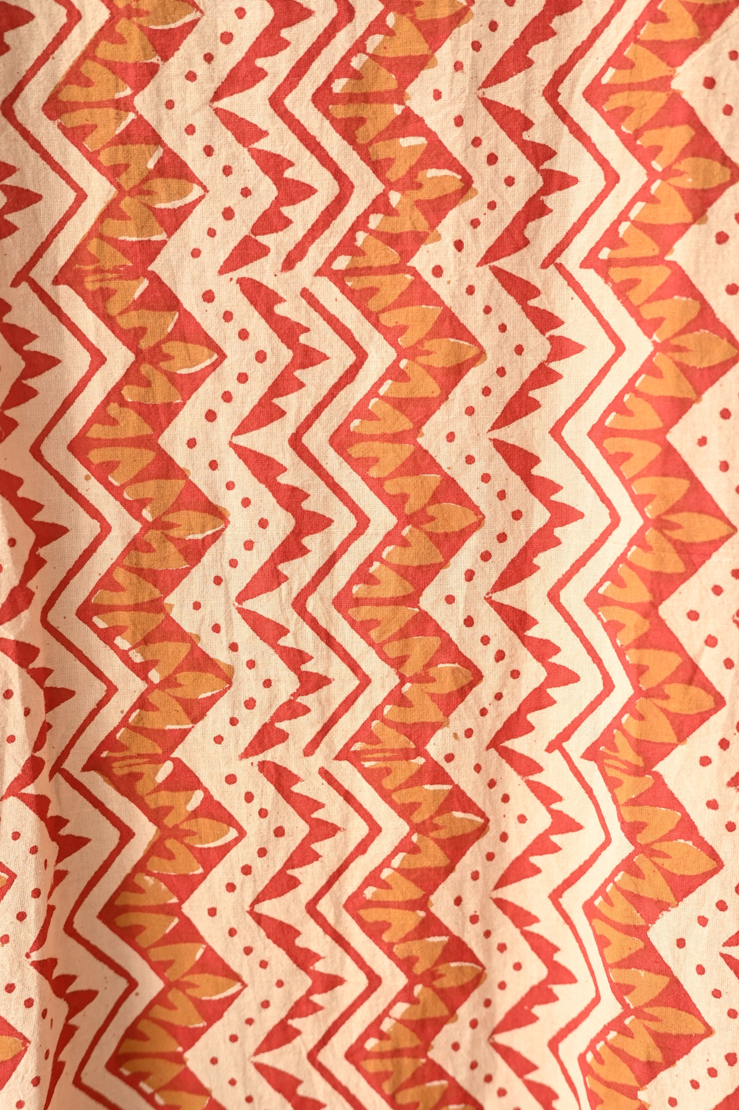 Bagru Hand Block Print With Kantha Embroidery V Neck Kurti