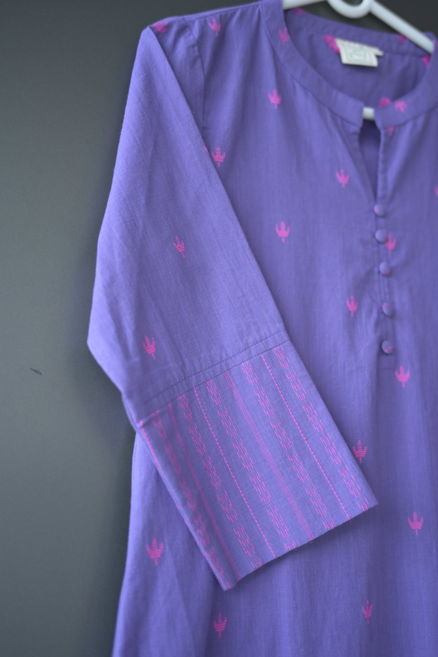 Violet South Cotton Collar Neck Kurti