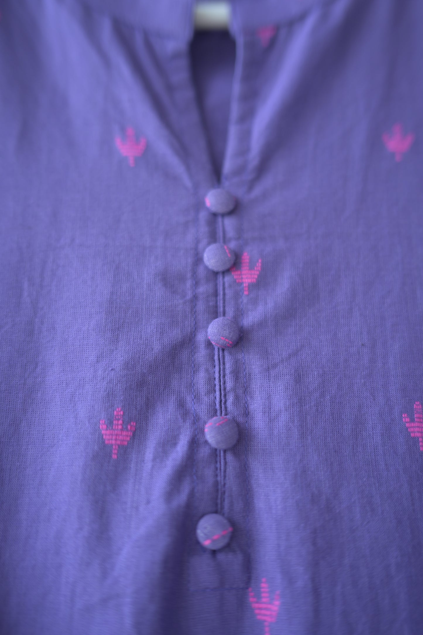 Violet South Cotton Collar Neck Kurti