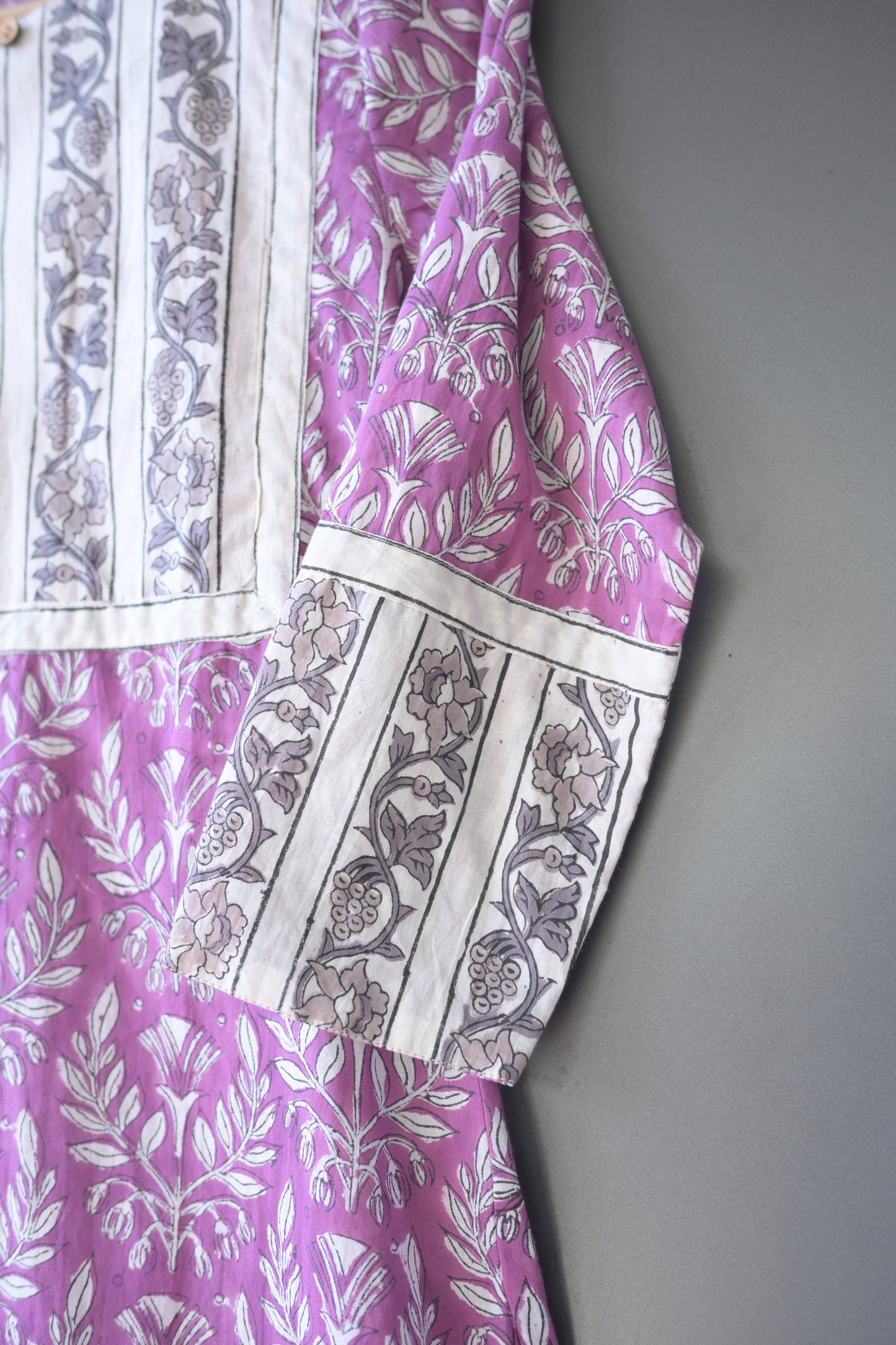 Purple Patch Hand Block Printed Kurti