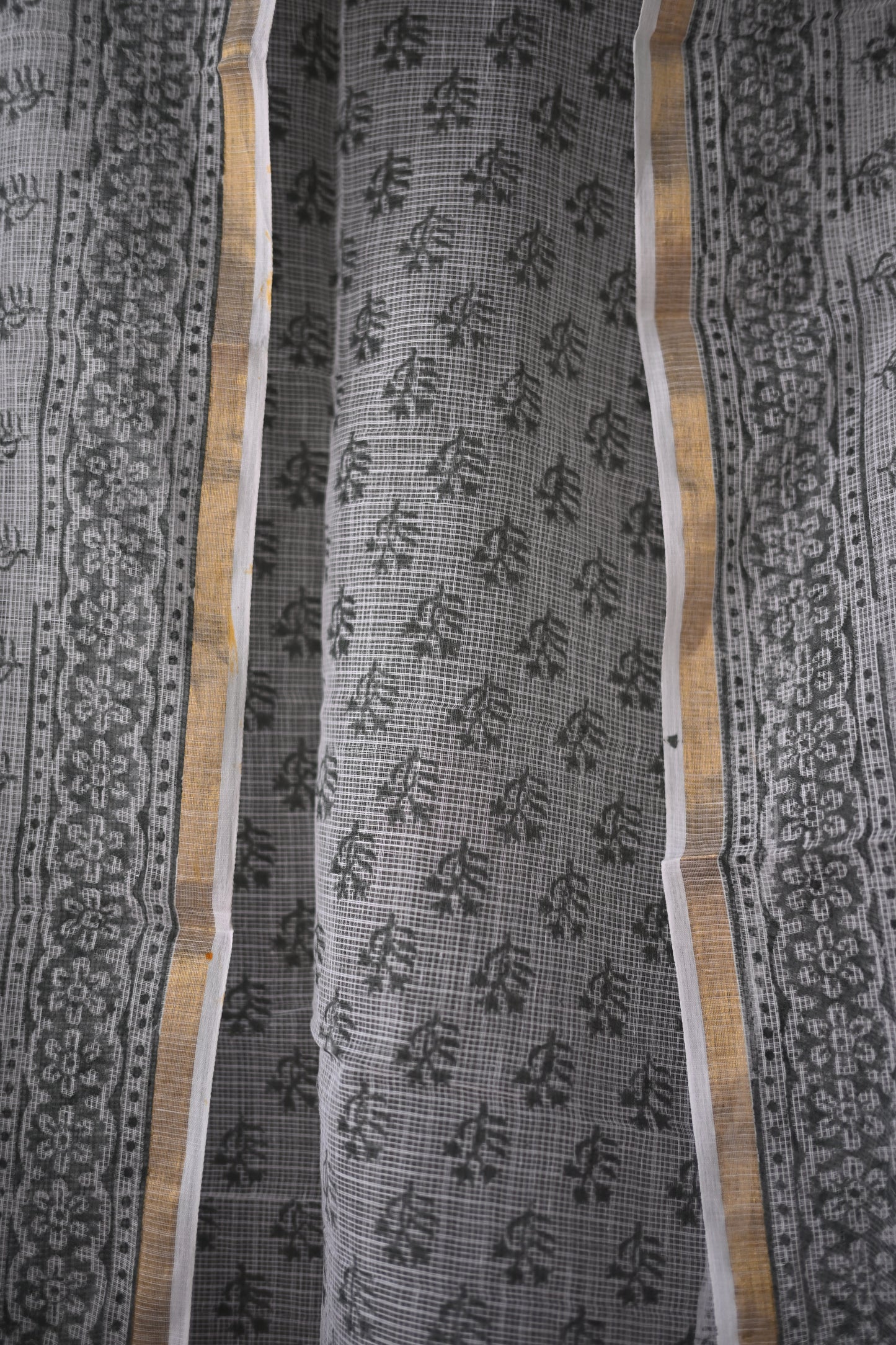 White Printed Kota Doria Dupatta