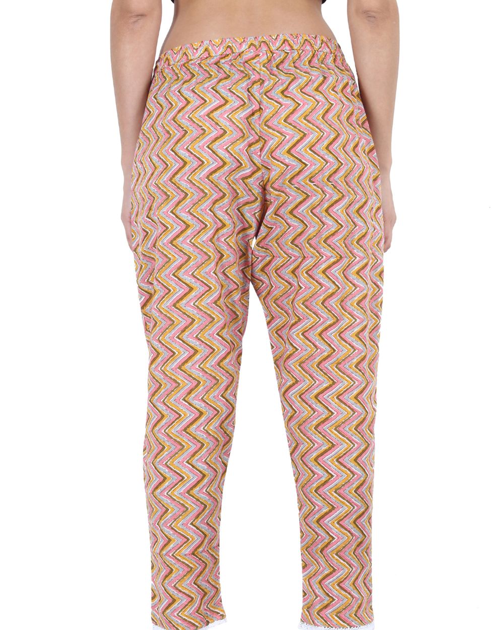 MULTICOLOUR ZIGZAG PRINTED COTTON PANT