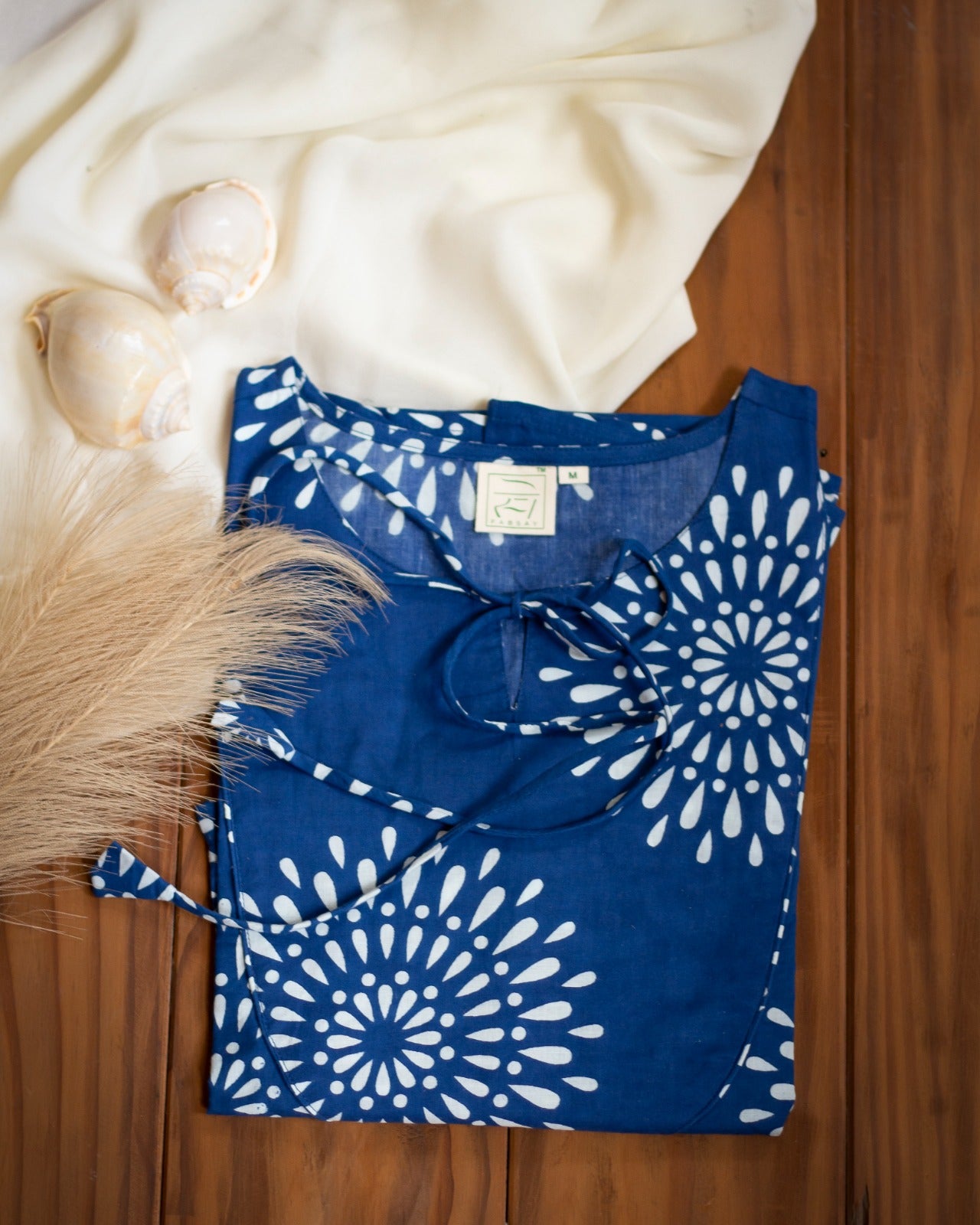 Blue floral Printed A Line Dress