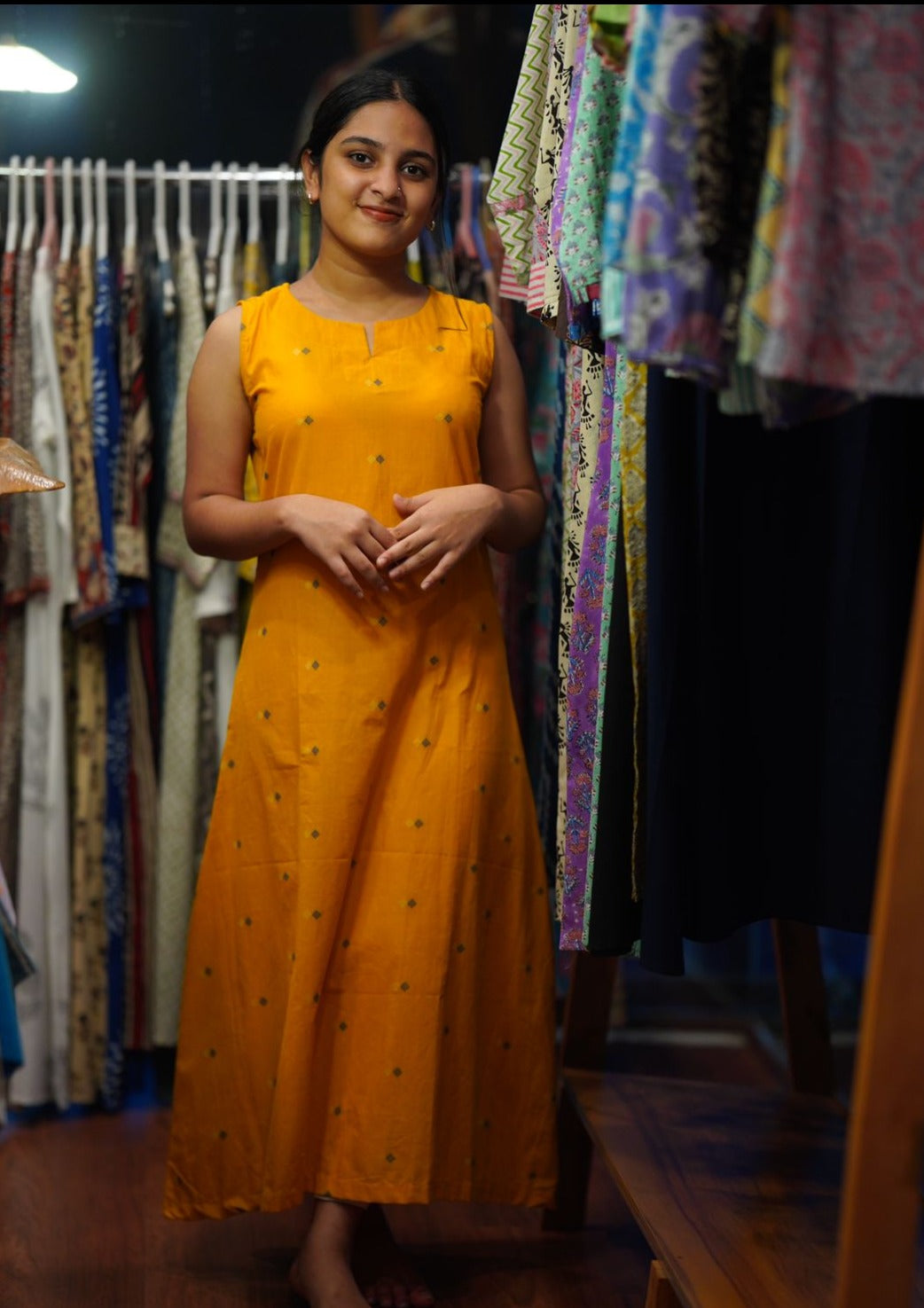 YELLOW A-LINE DRESS