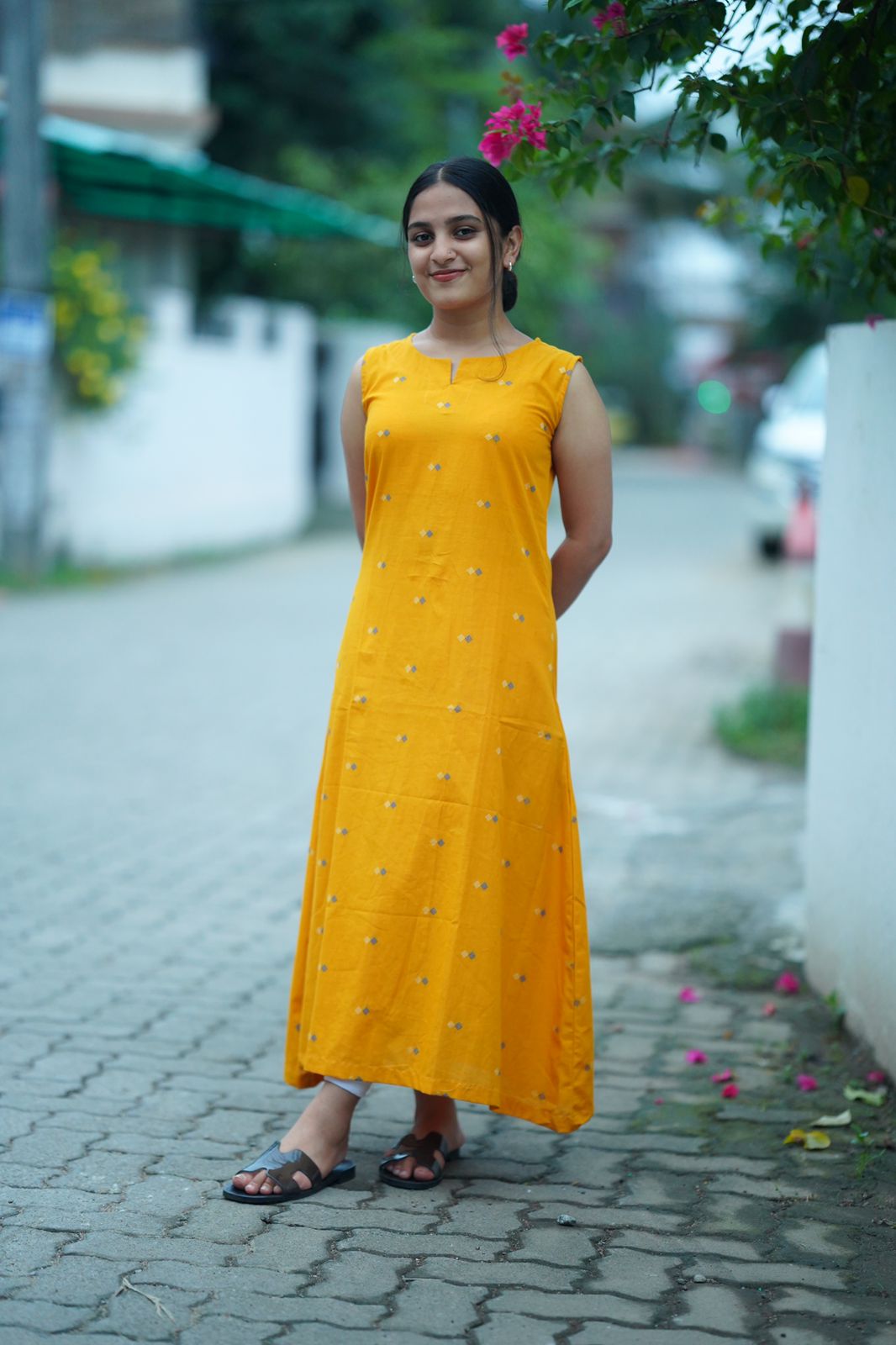 YELLOW A-LINE DRESS