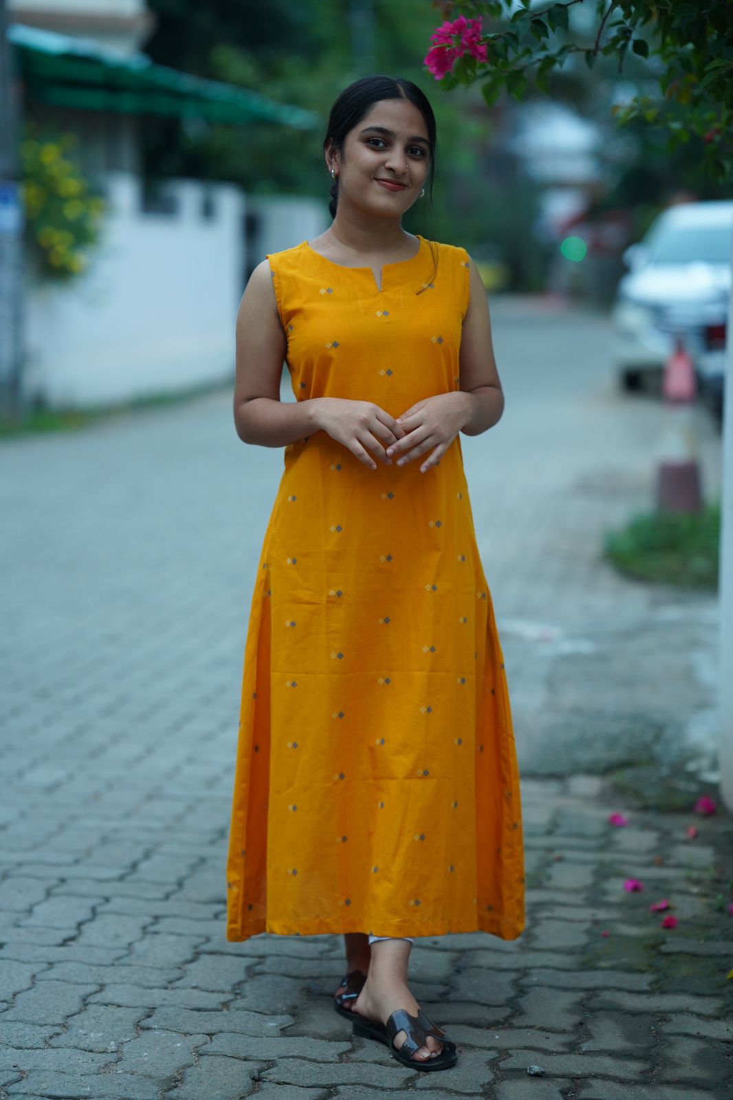 YELLOW A-LINE DRESS