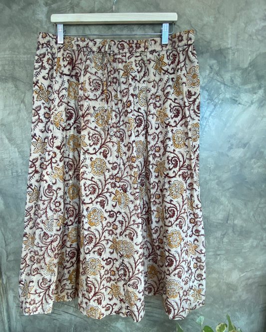 Kalamkari Printed Panel Cut Skirt