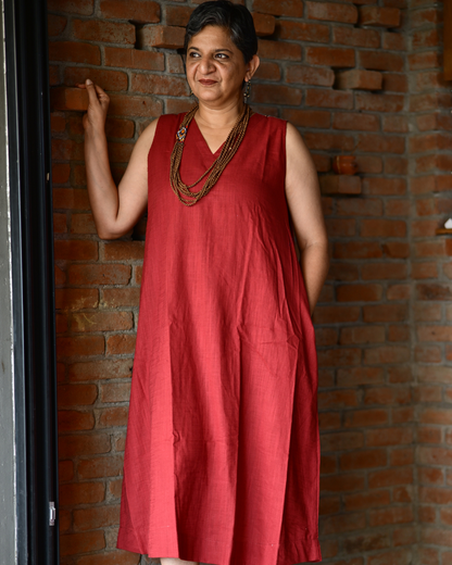 "IRA" Maroon A-LINE DRESS
