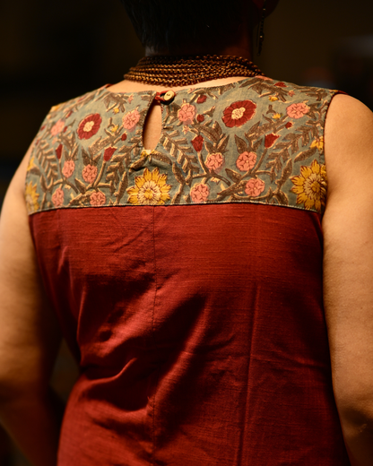 "IRA" Maroon A-LINE DRESS