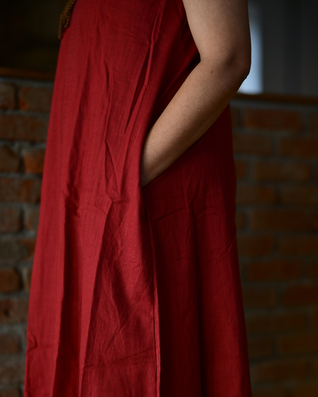 "IRA" Maroon A-LINE DRESS