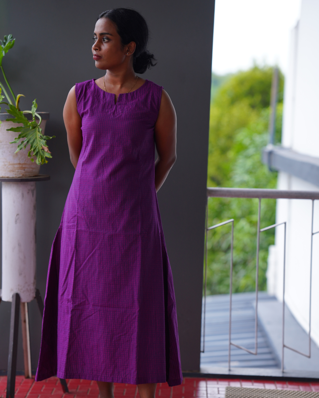 PURPLE A-LINE DRESS