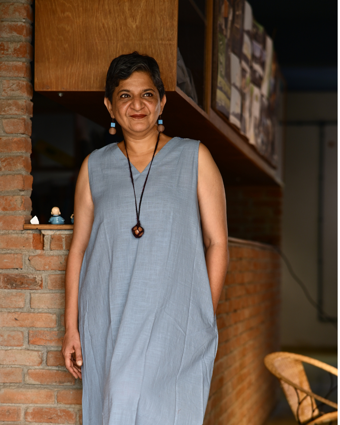 "IRA"Light Blue A-LINE DRESS