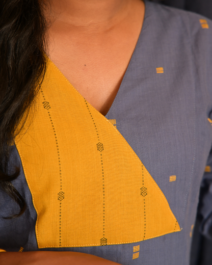 "ROZ" Blue South Cotton Kurti with Straight Pant
