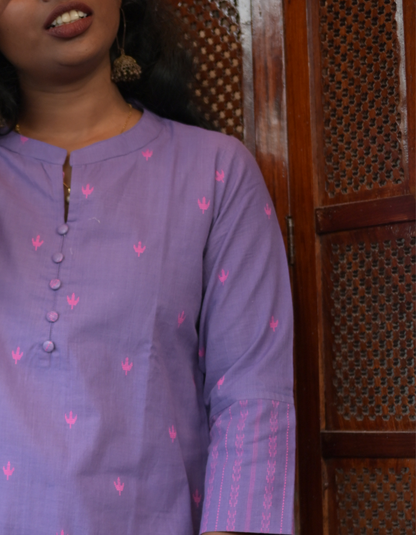 Violet South Cotton Collar Neck Kurti