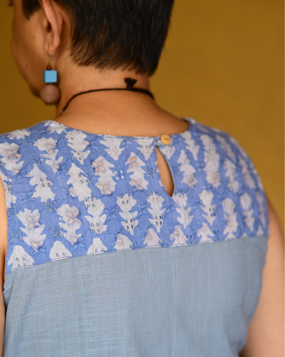 "IRA"Light Blue A-LINE DRESS