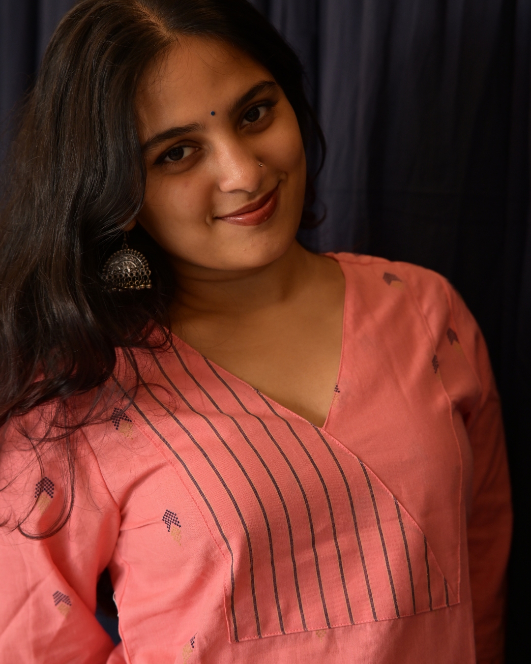 "ROZ" Peach South Cotton Kurti and pant