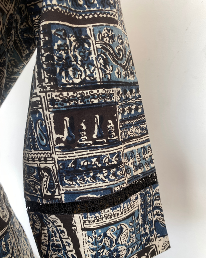 "CHAMPA" Kalamkari Hand Block Printed Lace Kurti