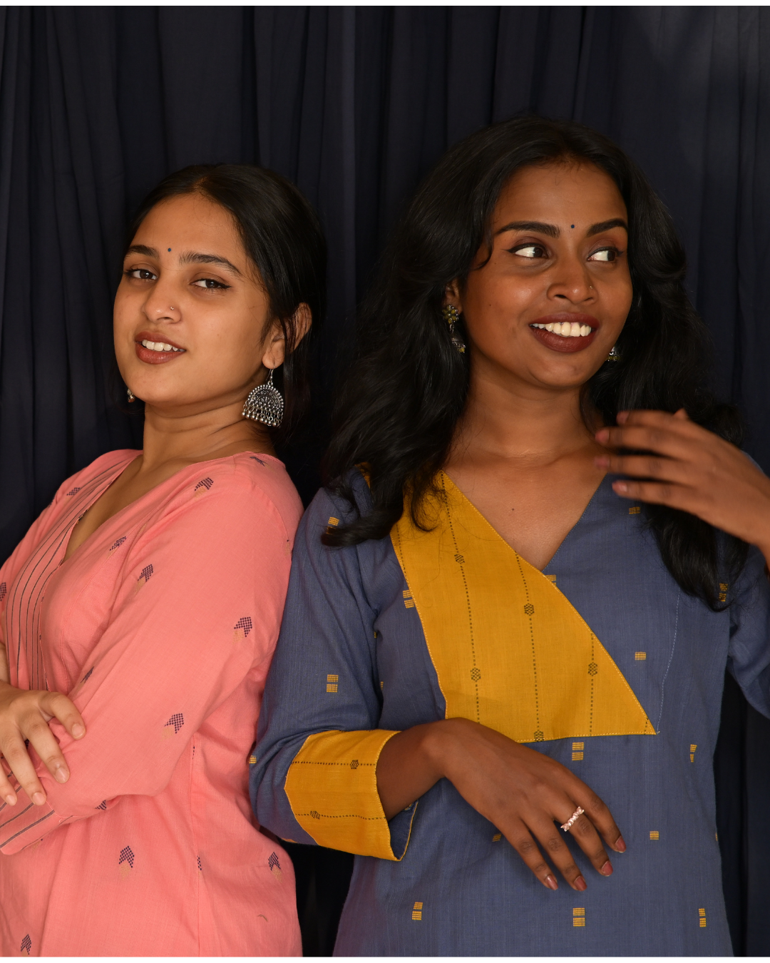"ROZ" Blue South Cotton Kurti with Straight Pant