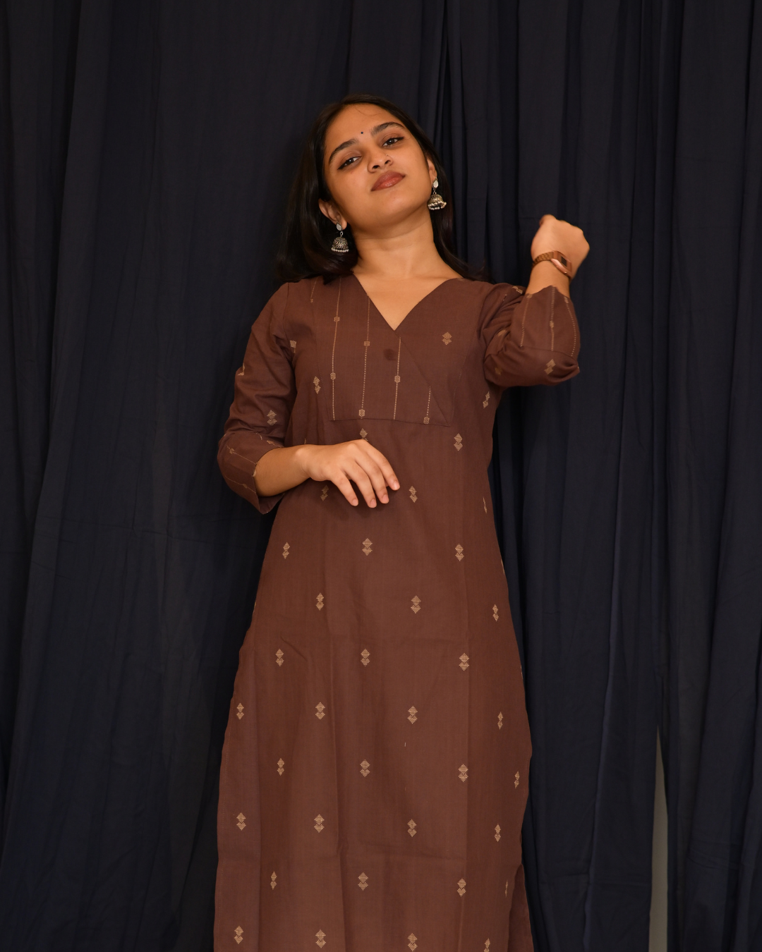 "ROZ" Brown South Cotton Kurti