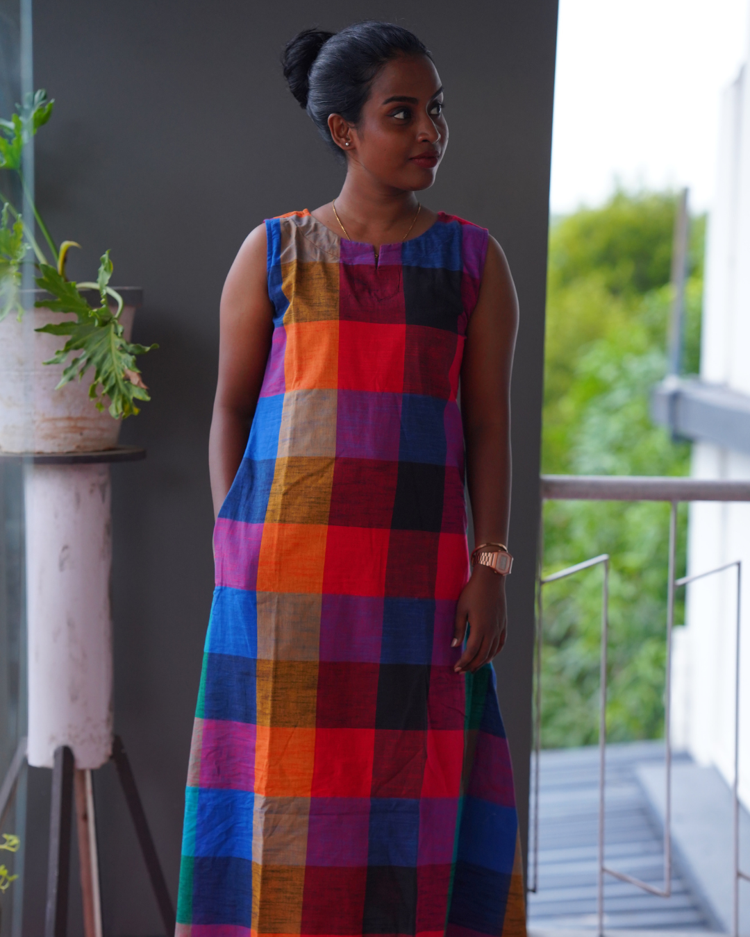 MULTICOLOR A-LINE DRESS