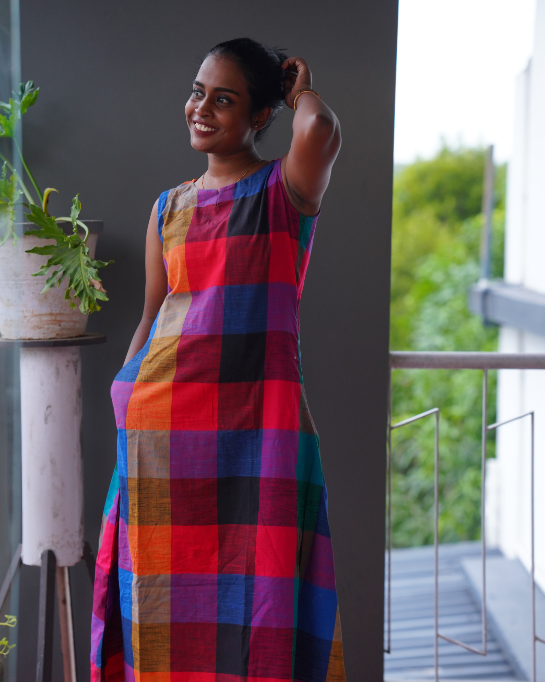 MULTICOLOR A-LINE DRESS