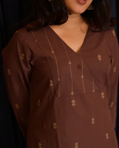 "ROZ" Brown South Cotton Kurti