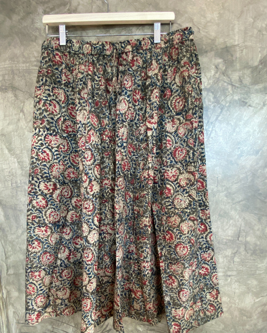 Kalamkari Printed Panel Cut Skirt