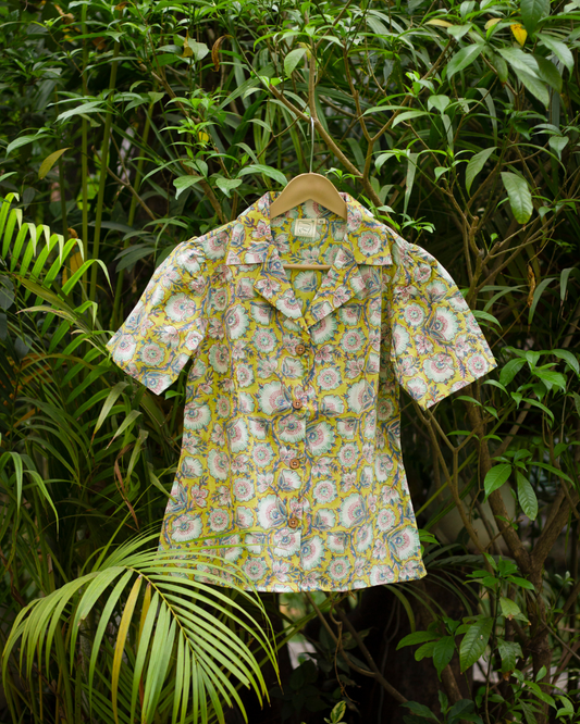 Lemon Yellow Hand Block Shirt