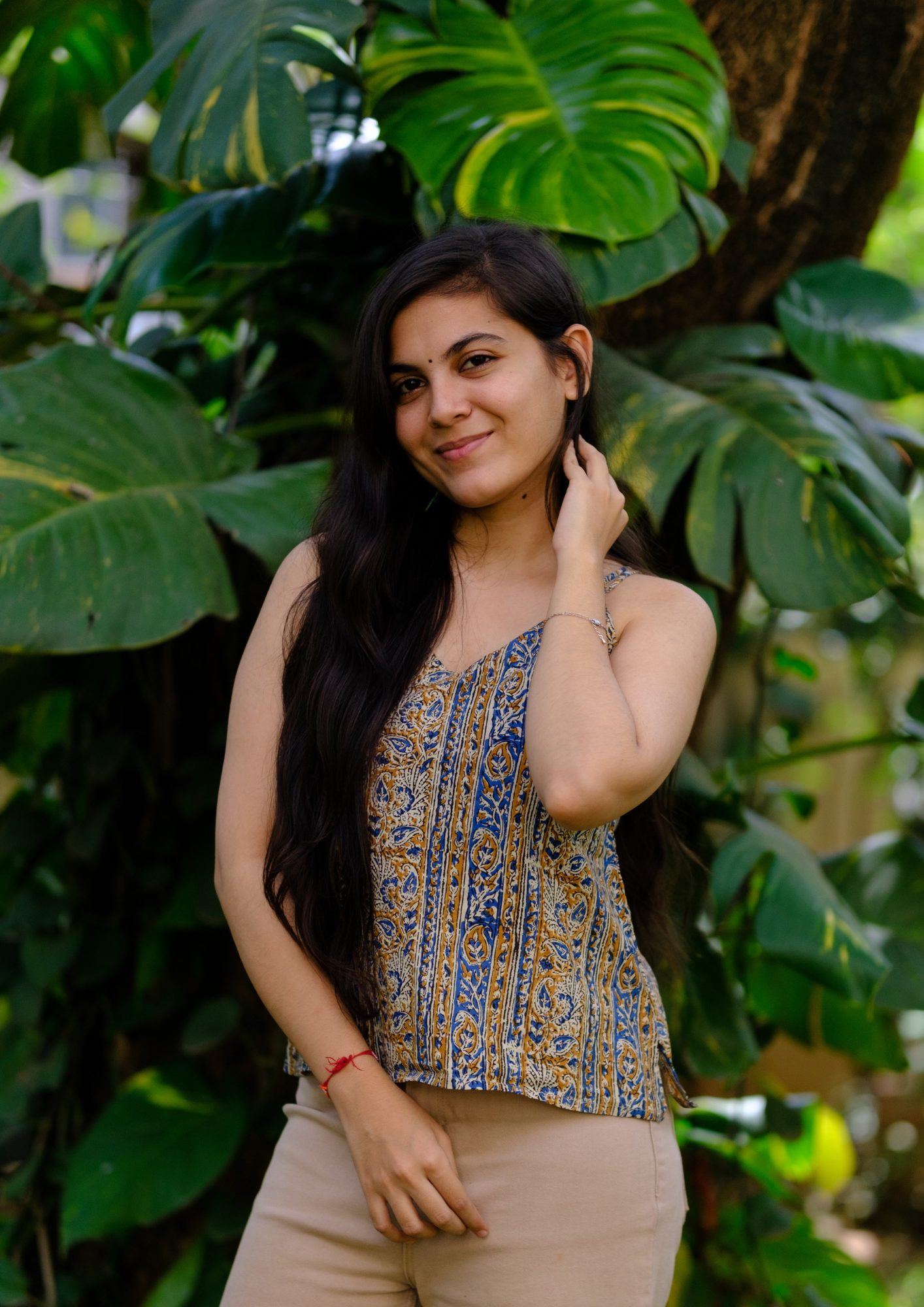 kalamkari printed Spaghetti Top