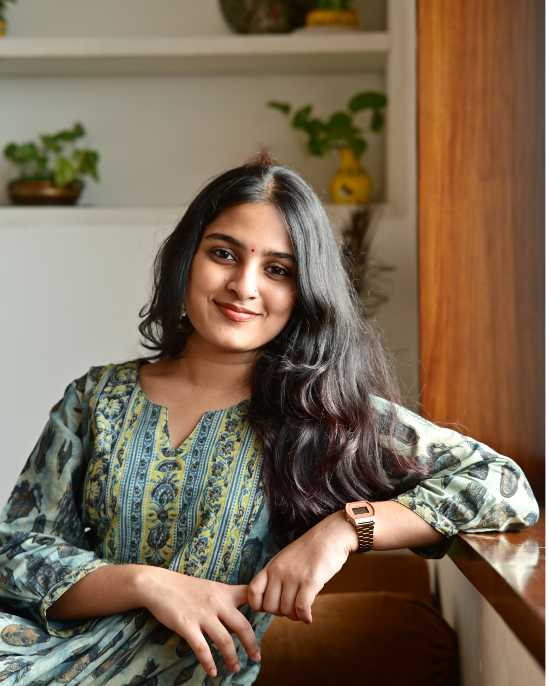 Hand Block Warli Print Jahota Gathered Dress